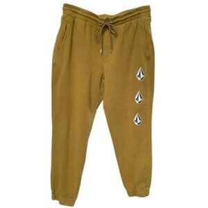 Volcom Men's Mustard Jogger Sweatpants Fleece Lined Sz XXL #03